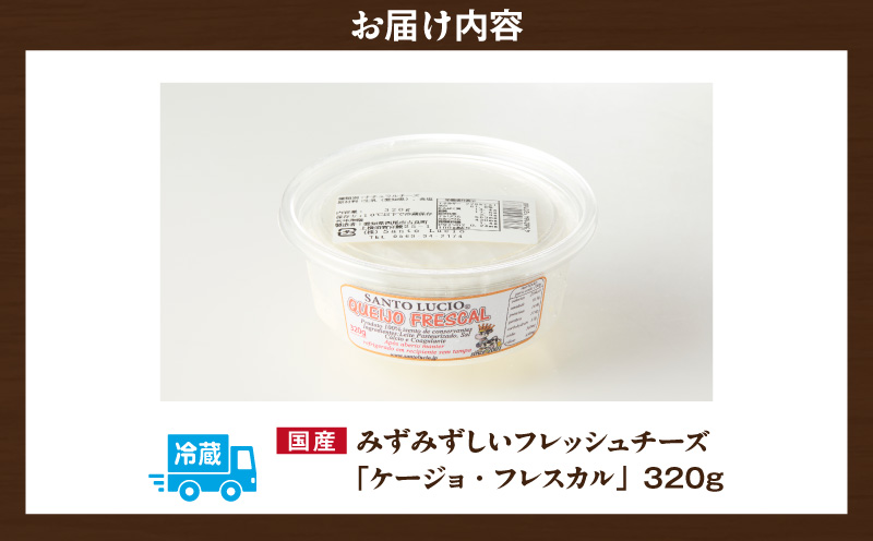 【国産】みずみずしいフレッシュチーズ「ケージョ・フレスカル」320g・S108