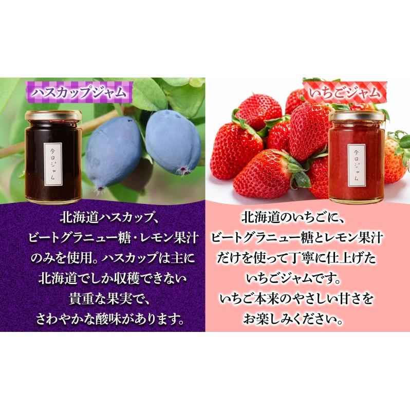 【ふるさと納税】ジャム2種セットB 各1個 ハスカップジャム いちごジャム  今日ジャム 北海道産 自家製 パン ヨーグルト 朝食 濃厚 甘い デザート スイーツ おやつ グルメ ご褒美 贅沢 ギフト