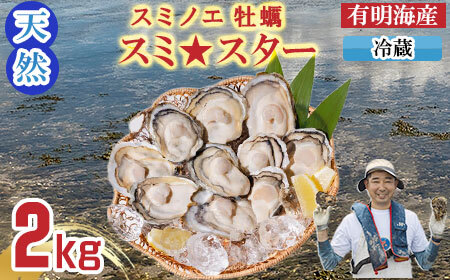 【先行予約】【2月配送】【天然】有明海産 住之江 冷蔵牡蠣 スミ☆スター 2キロ B120-047-02