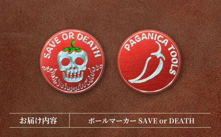 ボールマーカー SAVE or DEATH【PAGANICA TOOLS】 瑞浪市 / ジオニック ゴルフ ギフト 高級[AZBQ151]