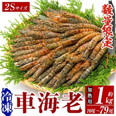 ふるさと納税 霧島市  <数量限定>冷凍車えび 約1kg 2Sサイズ(70〜79尾・加熱用)【MBC開発】B-136-A