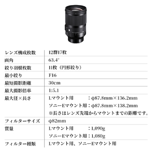 SIGMA 35mm F1.2 DG DN | Art【ソニーEマウント】（数量限定）