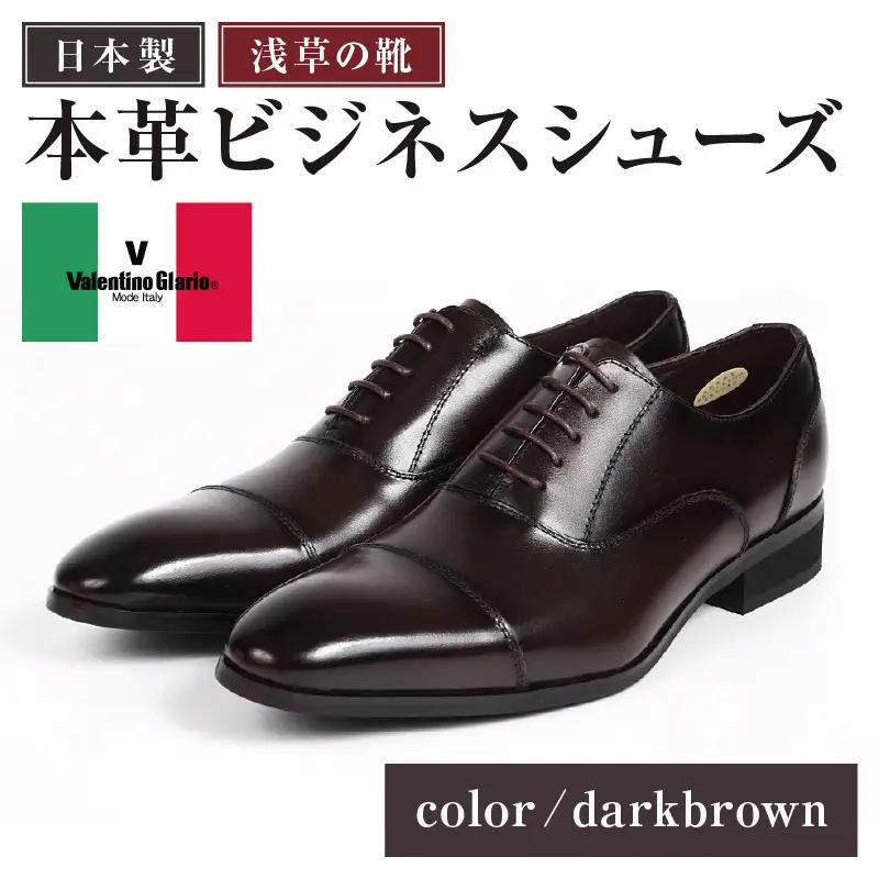 【浅草の靴】バレンチノグラリオ 本革ビジネスシューズ[YN-10](サイズ：27.0cm、カラー：ダークブラウン)_0045-012-T03-5-6