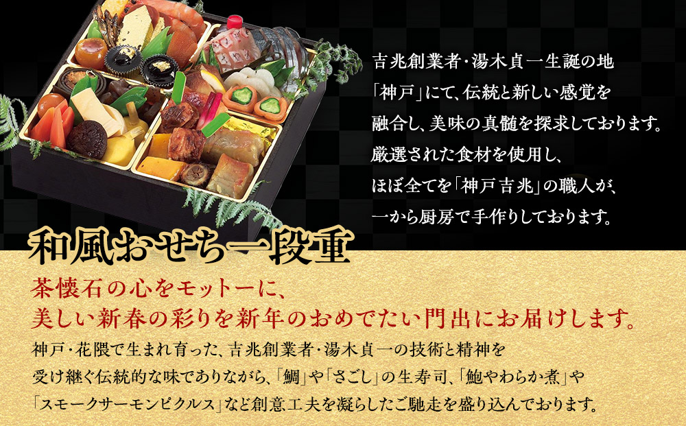 【大丸神戸店おすすめ品】神戸吉兆 和風おせち一段重