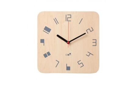 【ギフト用】旭川家具　コサイン　coaナンバークロック ナチュラル 掛け時計 25×4.5×25cm 約900g|時計_01755