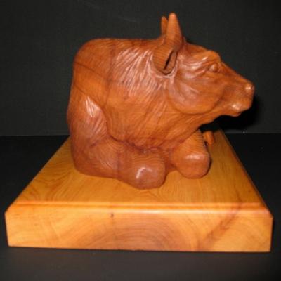 ふるさと納税 高山市 飛騨一位一刀彫　寝牛(大) g117 |  | 02