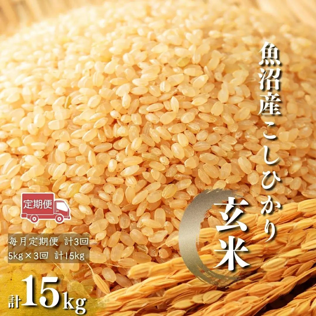 魚沼 コシヒカリ玄米 15kg | 5キロ×3回 毎月 定期便 新潟県 令和7年 玄米