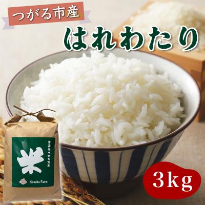 ふるさと納税 つがる市 令和7年産 つがる市産 はれわたり 白米 3kg [0931]