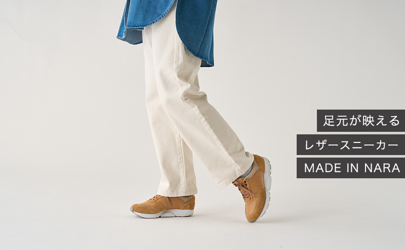 MIDFOOT ( ミッドフッド ) 婦人靴 レザースニーカー MF001JL 24.0cm( ベージュ ) 4E　【 ファッション 靴 シューズ スニーカー レディース 】 【 お洒落 レザーシュー