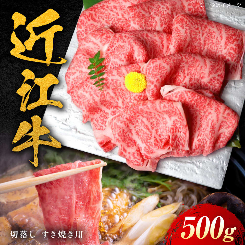 【ふるさと納税】近江牛 すき焼き用 切落し 500g / 牛肉 和牛 国産牛 黒毛和牛 すき焼き 切り落とし しゃぶしゃぶ 霜降り お祝い / 栗東市 / 元三フード株式会社[BIBH005]