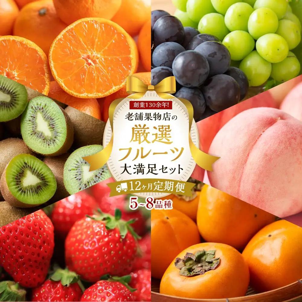 【12ヶ月連続定期便】 創業130余年！老舗果物店の厳選フルーツ詰合せ♪大満足セット（5～8品種）