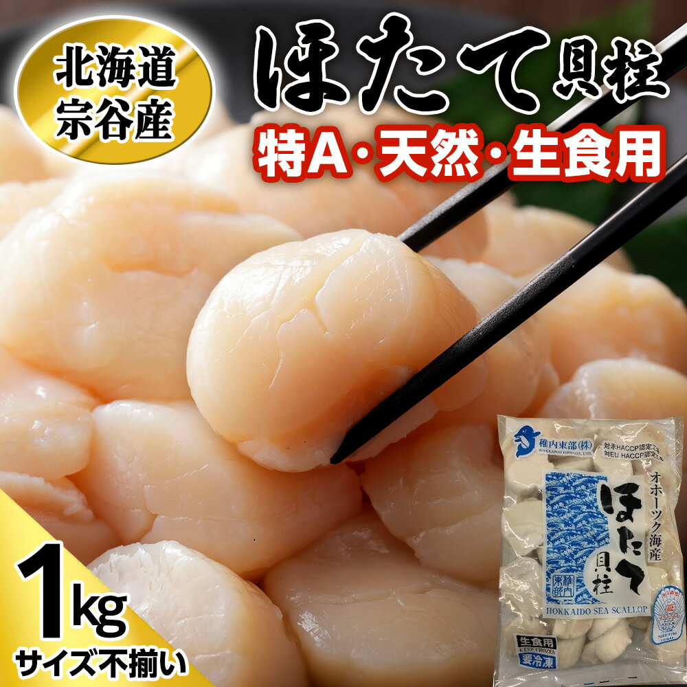 【ふるさと納税】宗谷産 天然生食用 ほたて貝柱 1kg (特A無選別) ほたて ホタテ 帆立 貝柱 貝 刺身 生食 海鮮 海産物 北海道ふるさと納税 稚内 ふるさと納税 北海道 【配送不可地域：離島・沖縄県】