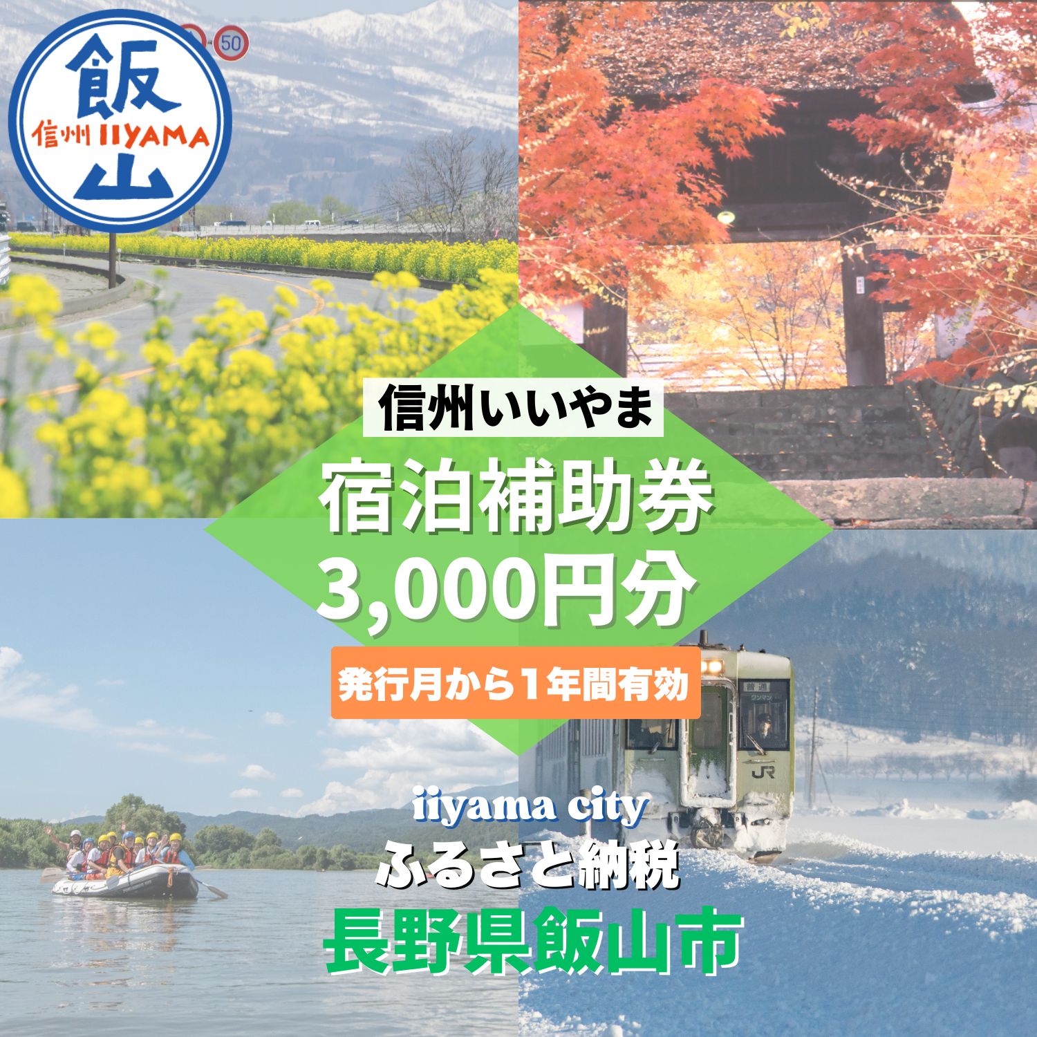 信州いいやま宿泊補助券3,000円分（T-1）