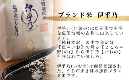 【JGAP認証農場】令和7年産 魚沼産コシヒカリ 特別栽培米「伊乎乃」 精米計9kg（3kg×1袋） 定期便毎月全3回 うちがまき絆【0002-UK10DB00-01】