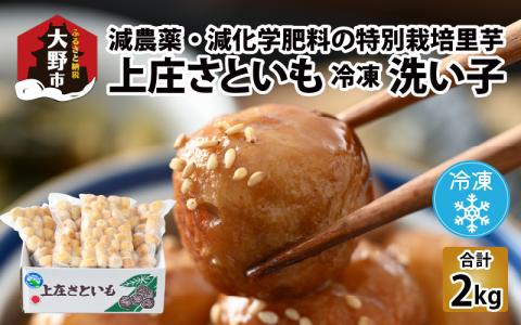 【先行予約】【冷凍里芋】上庄さといも 冷凍 洗い子 2kg（500g × 4袋）【冷凍】減農薬・減化学肥料の特別栽培里芋 農家直送 煮物に便利な小さめサイズ【10月中旬より順次発送】