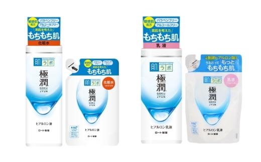 ロート製薬【肌ラボ 極潤】化粧水＋乳液4点セット（各ボトル＋つめかえ用）