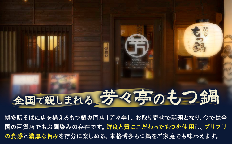 もつ鍋 味噌味 セット ちゃんぽん? 芳々亭 2～3人前 地域商社ふるさぽ《90日以内に出荷予定(土日祝除く)》福岡県 鞍手町 もつ 鍋 牛モツ 味噌 国産牛もつ100％使用 ラー麦---skr_ff