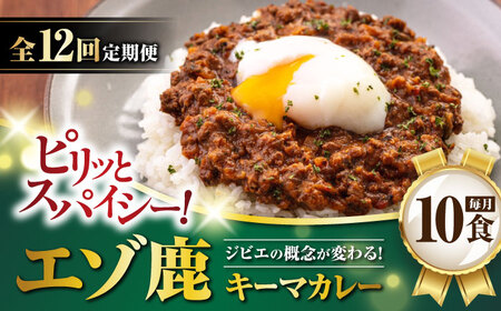 【全12回定期便】エゾ鹿 本格キーマカレー 10食《喜茂別町》【EBIJIN】カレー カレー カレー カレー カレー カレー  [AJAO021] 408000 408000円