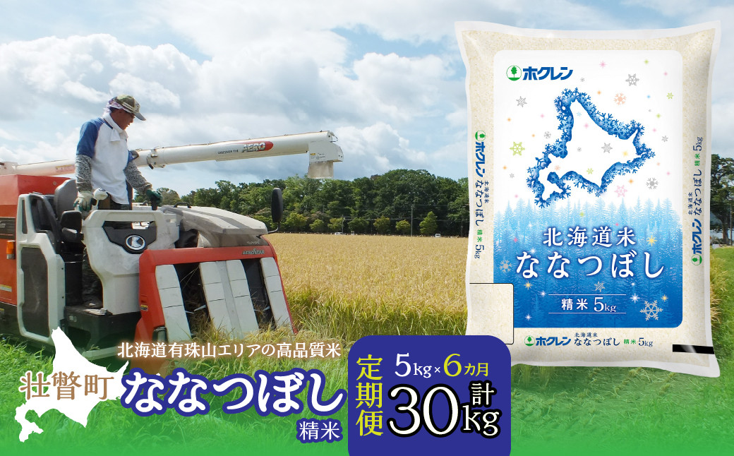 
                  【令和7年産 】【6ヶ月定期配送】（精米5kg）ホクレン北海道ななつぼし【ふるさと納税 人気 おすすめ ランキング 北海道産 米 こめ 精米 白米 ご飯 ごはん ななつぼし 5kg 定期便 北海道 壮瞥町 送料無料】 SBTD093
                