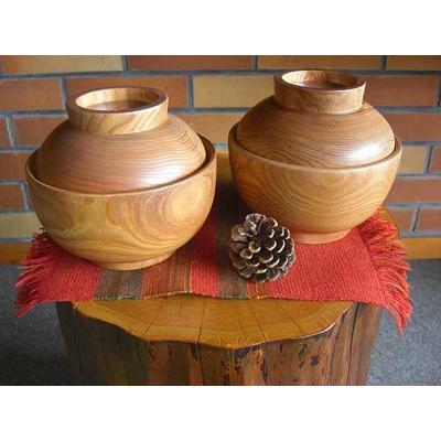 ふるさと納税 旭川市 木で作った「どんぶり(ふた付)」2個セット_00500