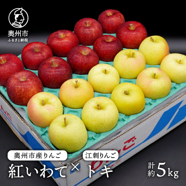 【ふるさと納税】 リンゴ セット 奥州市産 りんご 江刺りんご 5kg 14玉 ～ 20玉 紅いわて トキ【10月中旬以降お届け】 フルーツ 林檎 果物 くだもの 食べ比べ [AQ025]