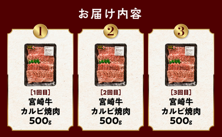 やみつきシリーズ宮崎牛カルビ定期便 肉 牛 牛肉 カルビ