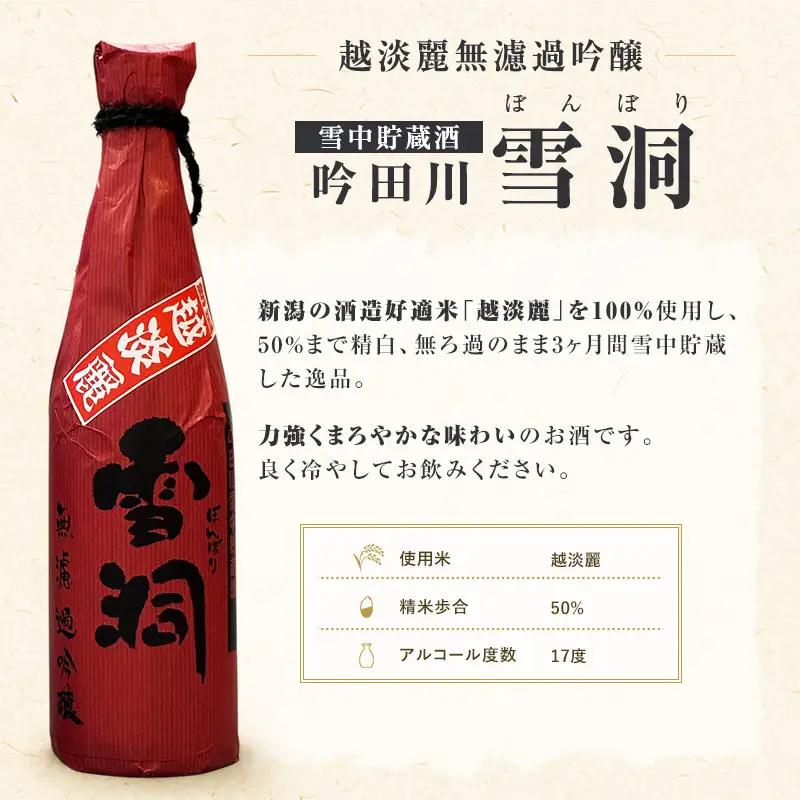 上越市 日本酒 天然雪室貯蔵酒 雪中梅 吟田川 2本 飲み比べ セット 新潟 新潟県 上越 地酒 セット お酒送料無料