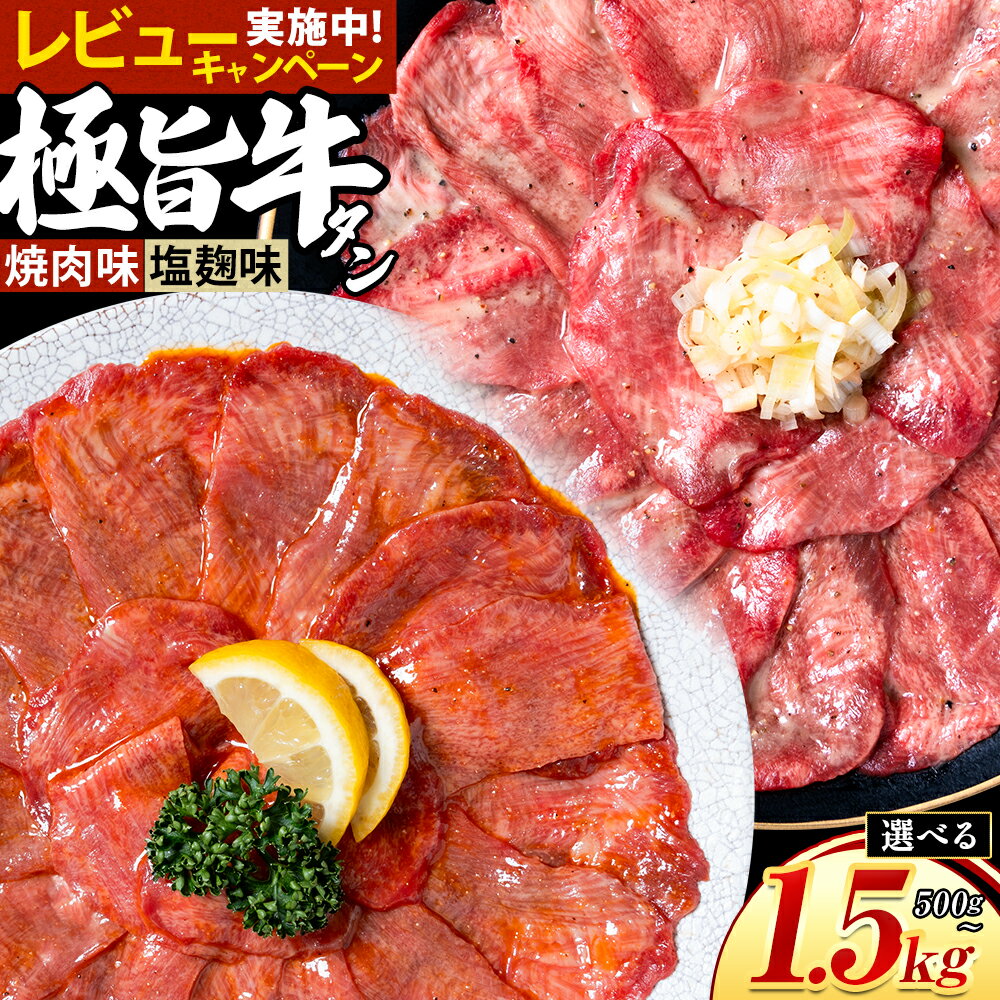 【ふるさと納税】牛タン 牛肉 選べる牛タン 焼肉 塩麹 500g 1kg 1.5kg《30日以内に出荷予定(土日祝除く)》熊本県 御船町 牛肉 タン たん 牛タン 塩麹 焼肉 食べ比べ 大容量 小分け 牛 牛肉たん タン中 タン元 牛タン レビュー
