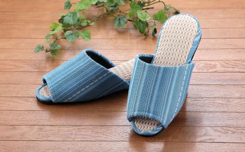 【素足で履きたくなるさわやかさ】三河木綿スリッパ_Mサイズ【G0241】 M