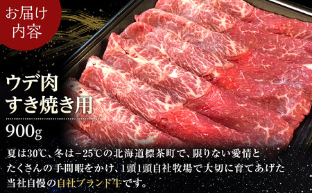 北海道産 星空の黒牛 ウデ肉 すき焼き用 900g すき焼き ブランド牛