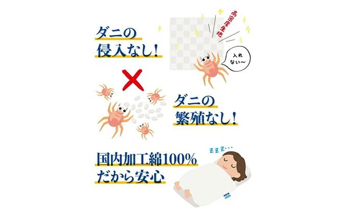 ダニ等の発生・侵入を防ぐ布団 ネムリエ 和敷用 布団＆カバー 完璧セット ダブル ブルー　016084