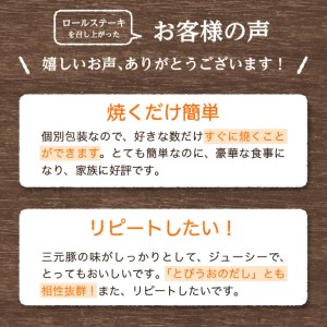 SB0548　平田牧場　日本の米育ち三元豚ロールステーキ　8個ギフト