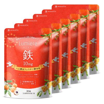 ふるさと納税 静岡市 鉄分 サプリ ルミエル 鉄 10mg フェリチン鉄 ヘム鉄 葉酸 栄養機能食品 6袋(約6ヶ月分)