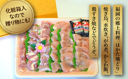 【化粧箱入】はかた地どり モモ・ムネ肉 合計500g 塩胡椒付焼き鳥 焼き肉 すき焼き用《築上町》【株式会社マル五】 [ABCJ029] おすすめ鶏モモ肉 鶏モモ照り焼き 鶏モモ唐揚げ 鶏モモ焼 人気