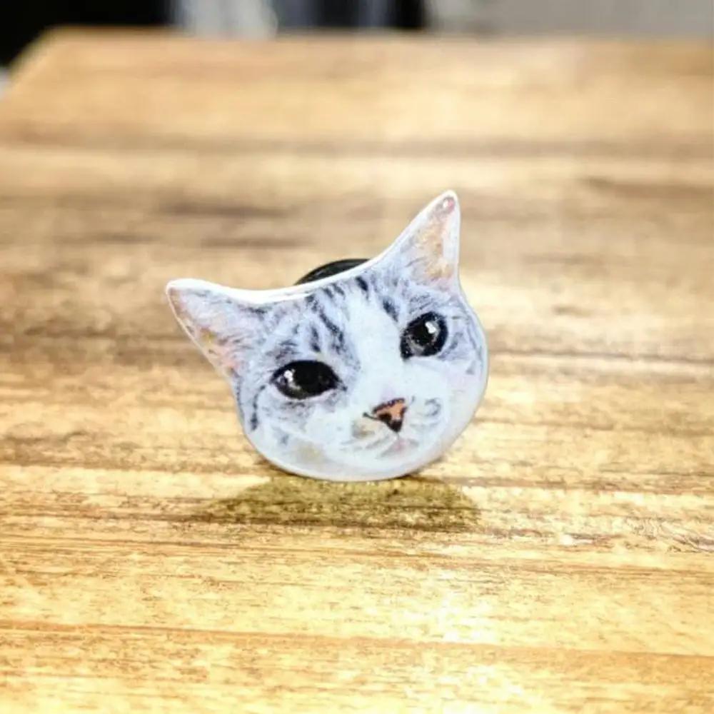 【うちの子似顔絵オーダーメイド】似顔絵の原画とピンバッジ5個セット　225P7801