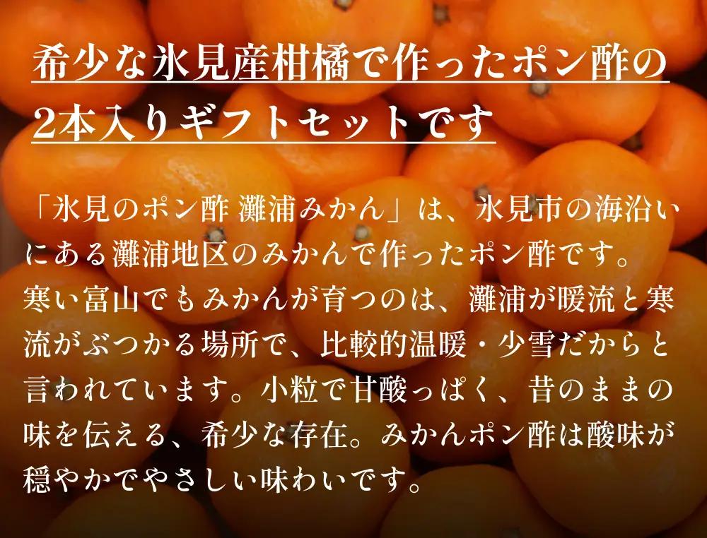 氷見のポン酢 ２本入り（みかんポン酢・ゆずポン酢）ギフトセット 