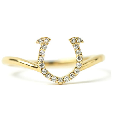 
            ＜山梨県＞＜ジュエリー＞K18 Horseshoe/ホースシュー ダイヤモンド リング　11号【1608802】
          