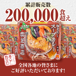 レンジで簡単！奥芝商店 海老だしスープカレー【1人前400g×5個】　北海道 レトルト 人気 札幌