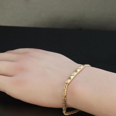 ふるさと納税 山梨市 K18ピラミッドブレスレット【ダイヤ0.14ct・20cm】 |  | 02