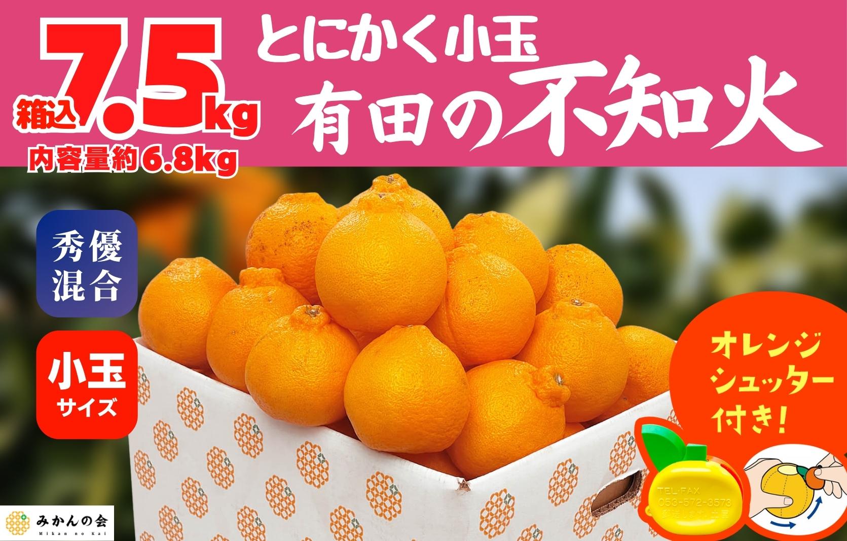 不知火 とにかく 小玉 箱込 7.5kg(内容量約 6.8kg) 秀優品混合 和歌山県産 産地直送 【みかんの会】