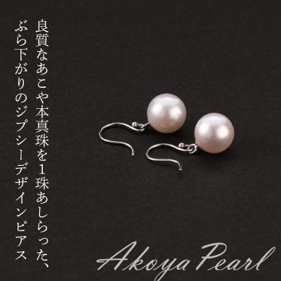 ふるさと納税 大分市 あこや本真珠　ぶら下がりジプシーピアス　真珠8.5mm　プラチナ900_T04006 |  | 01