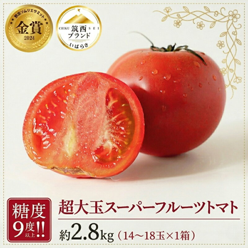 【ふるさと納税】 超大玉 スーパーフルーツトマト 大箱 約2.8kg × 1箱 【14～18玉/1箱】 2026年産 野菜ソムリエサミット 金賞 糖度9度 以上 野菜 フルーツトマト フルーツ トマト とまと