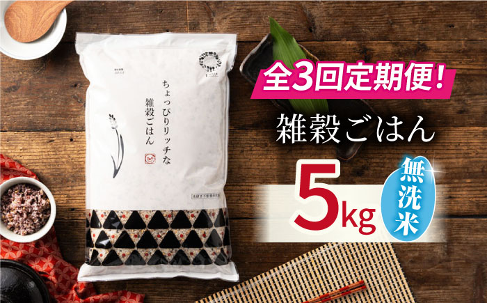 【10月より順次発送】【全3回定期便】水研ぎ不要 雑穀ごはん 無洗米 5?s 【有限会社 農産ベストパートナー】 [ZBP146]