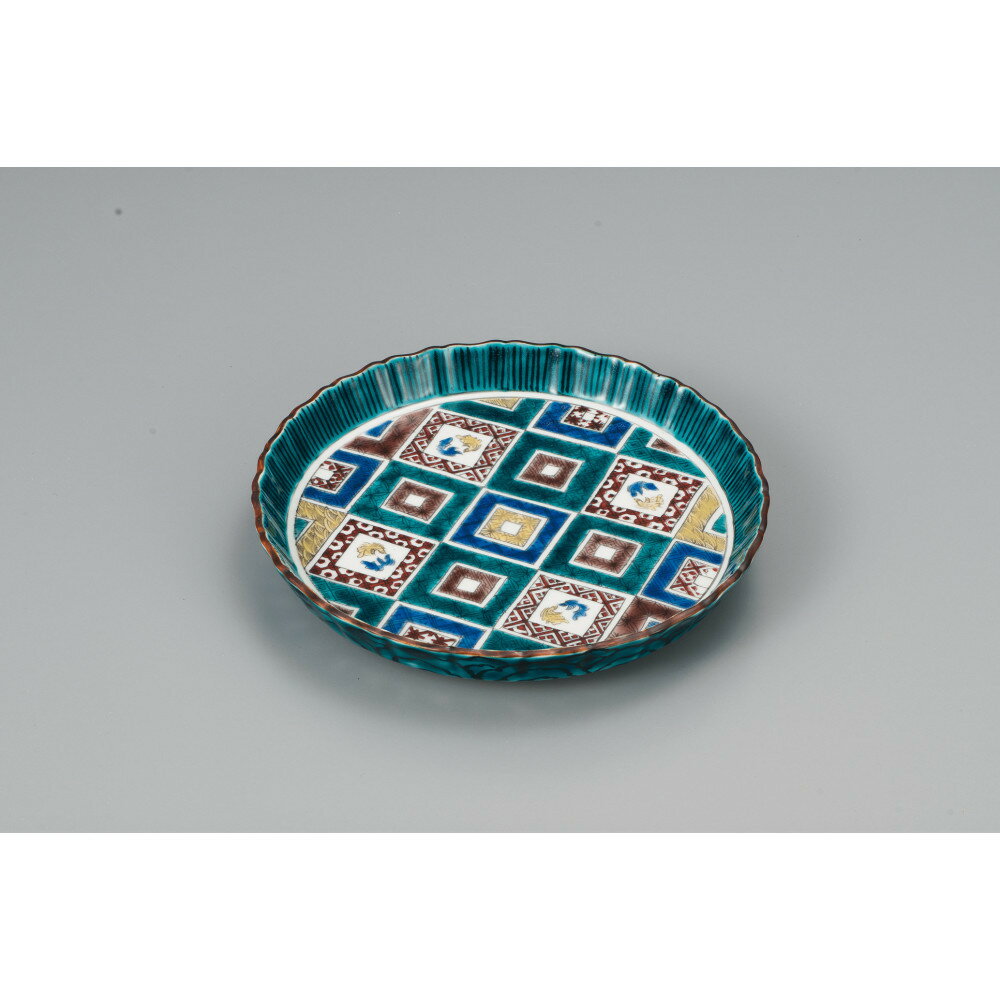 【ふるさと納税】九谷焼6.5号盛皿　石畳の図 a01 焼き物 民芸品 工芸品 食器