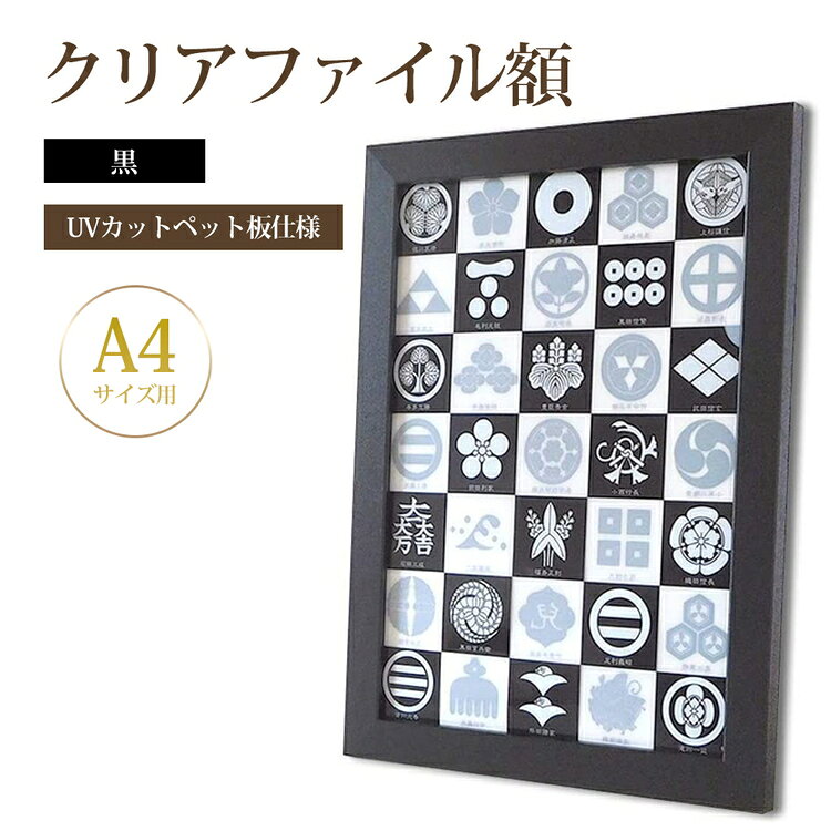 【ふるさと納税】クリアファイル額 黒 A4サイズ用 UVカットペット板仕様 [No.433] ／ フレーム シンプル オシャレ 送料無料 岐阜県