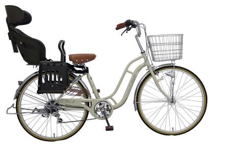 ヱビス自転車 子供乗せ自転車 26インチ ポニーテール266R シマノ製外装6段変速　電動なし（シマノ製ローラーブレーキ LEDオートライト）【本体ミルクコーヒー/子乗せブラウン】