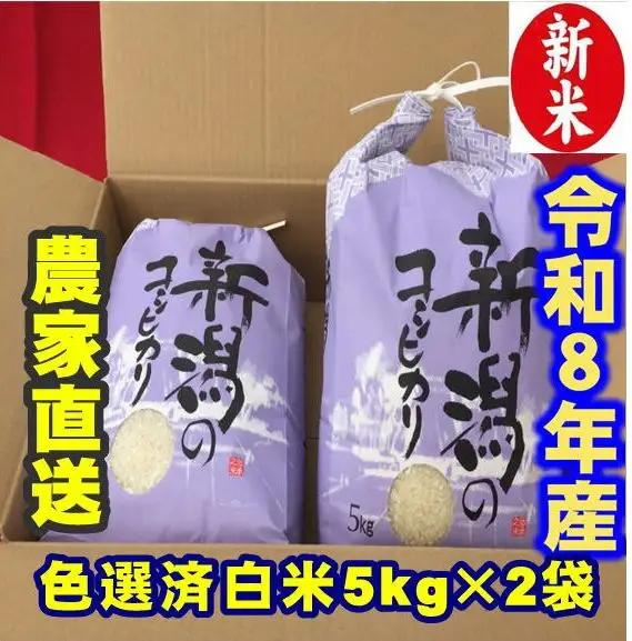【令和8年産新米】 新潟県産 「従来こしひかり」 白米 10kg（5kg×2袋） 阿賀野市産 中島農場 精米 新潟県 米 こめ コメ お米 ごはん ご飯 農家直送 色彩選別済 新米  令和8年産  3R17032