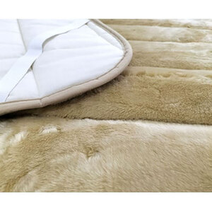 ＜セミダブル＞銀イオン加工シート入り　ミンクファー敷パッド＜ベージュ＞　GFP-22SW-BE