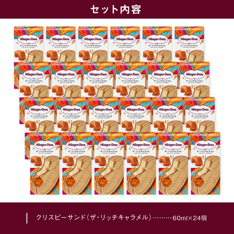 ハーゲンダッツ『クリスピーサンド24個セット（ザ・リッチキャラメル味）』アイスクリーム アイス スイーツ デザート_H0016-134