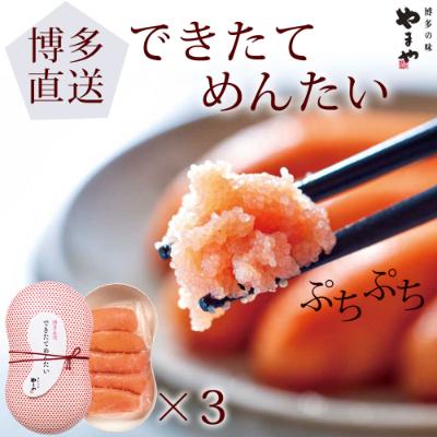 ふるさと納税 篠栗町 際立つ粒感とフレッシュな風味　やまや「できたてめんたい」150g×3セット(篠栗町)